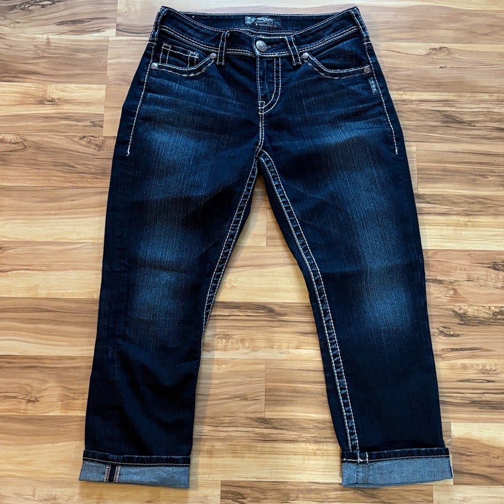 Silver Jeans Dark Blue Cropped Women's Jeans